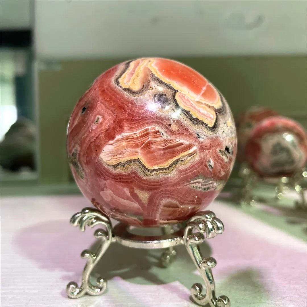 Pink Rhodochrosite Crystal Ball-ToShay.org