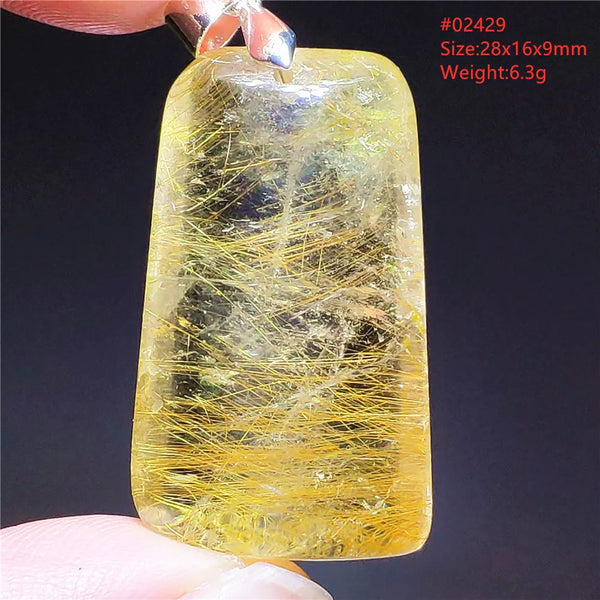 Gold Rutilated Quartz Pendant-ToShay.org
