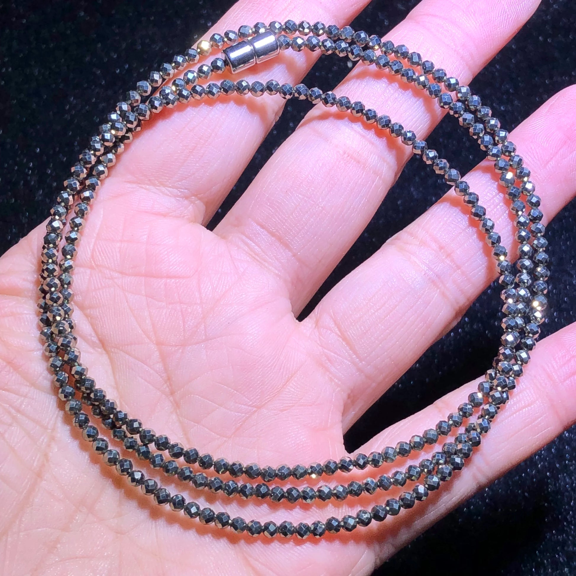 Gold Pyrite Bead Bracelet-ToShay.org
