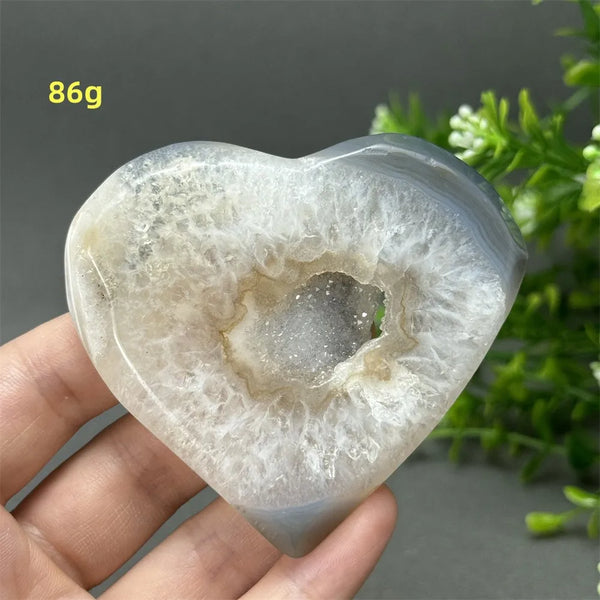 Grey Agate Geode Heart-ToShay.org