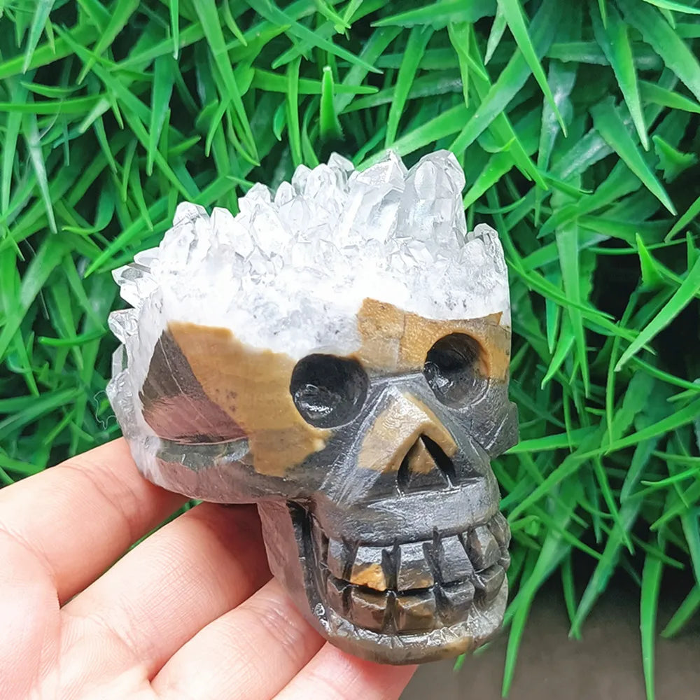 White Crystal Cluster Skull-ToShay.org