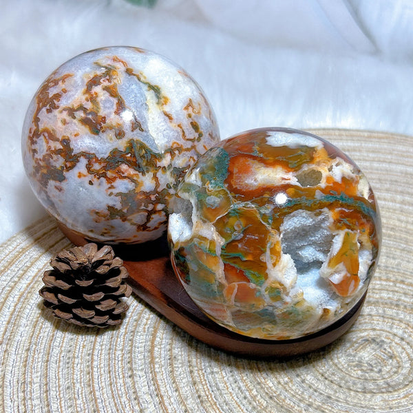 Carnelian Moss Agate Ball-ToShay.org