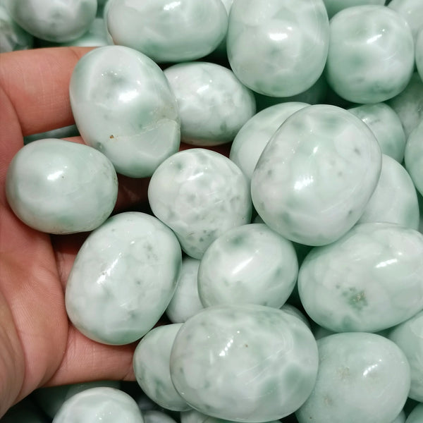 Green Larimar Tumbled Stones-ToShay.org