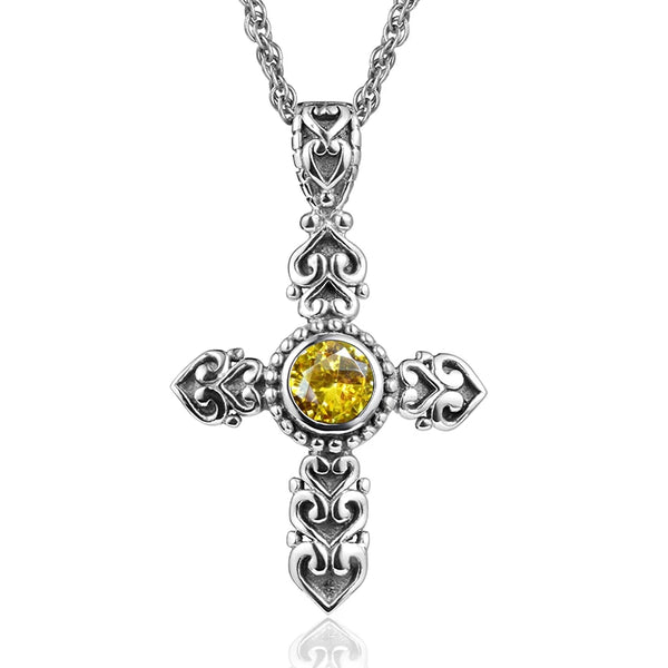 Mixed Gemstone Cross Pendants-ToShay.org
