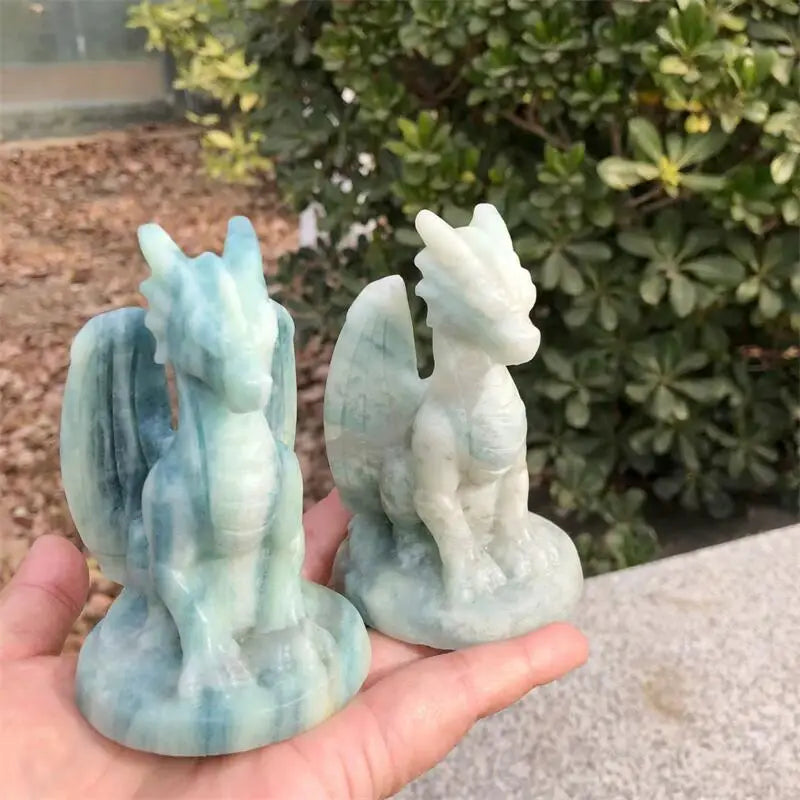 Blue White Stone Dragon-ToShay.org