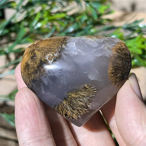 Yellow Hair Agate Heart-ToShay.org