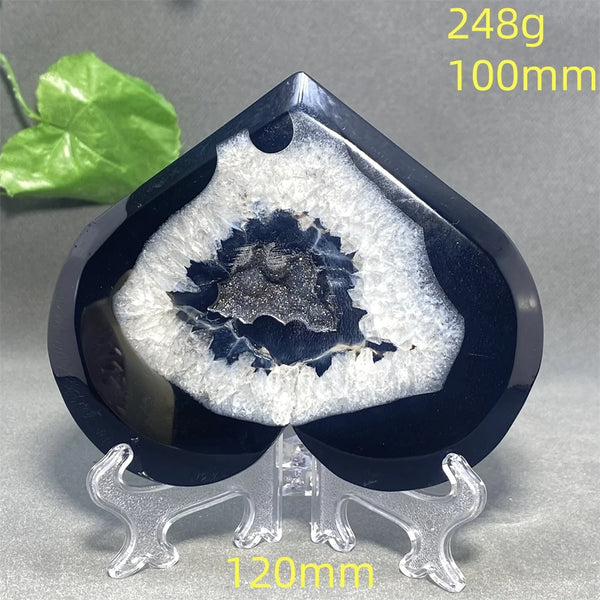 Black Agate Geode Heart-ToShay.org