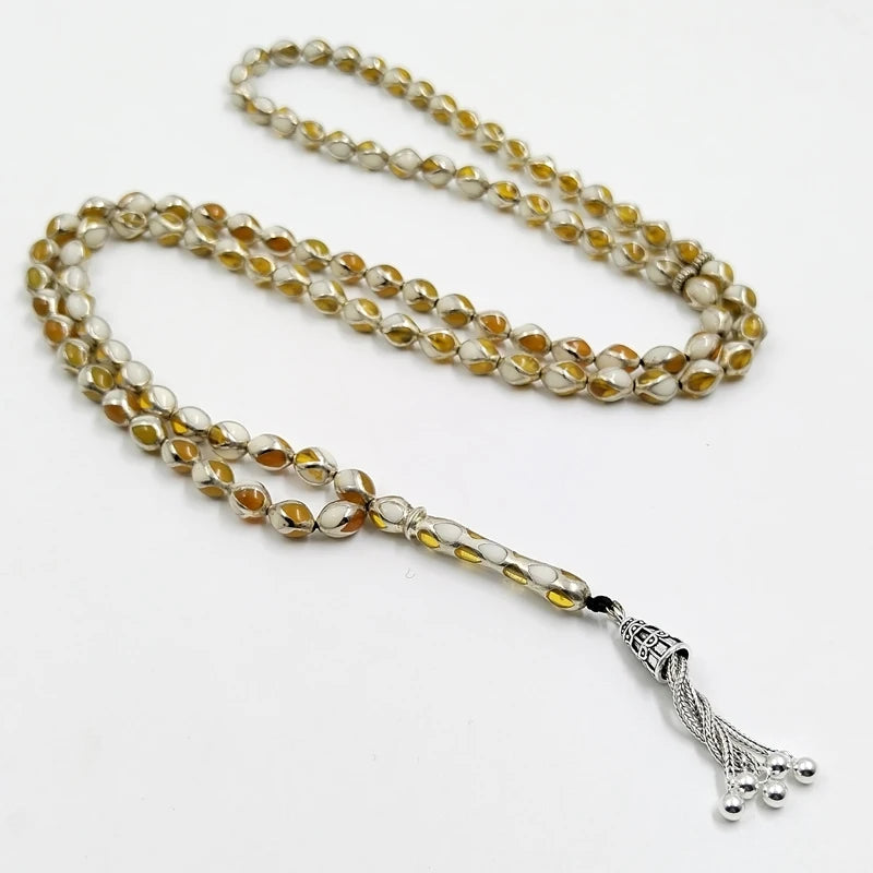 Yellow Amber Ivory Tasbih-ToShay.org