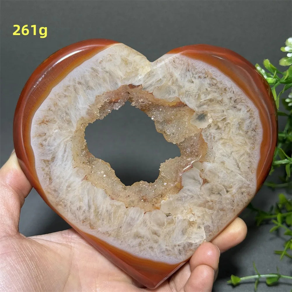 Red Agate Geode Heart-ToShay.org