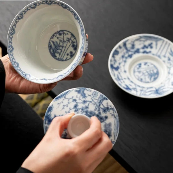 Blue White Gaiwan Tea Bowl-ToShay.org