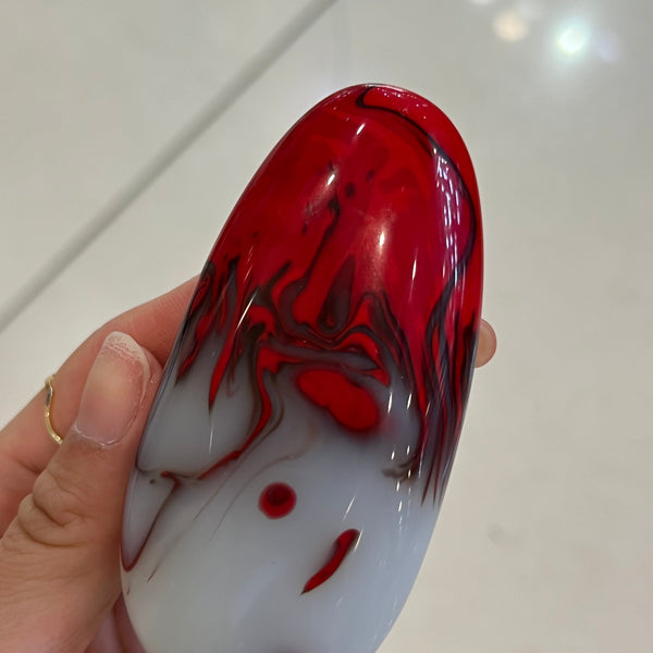 Red White Agate Palm Stone-ToShay.org