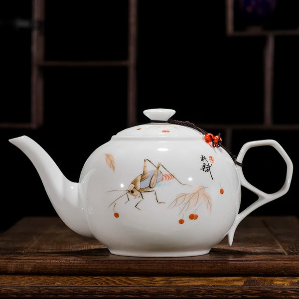 White Painted Porcelain Teapots-ToShay.org