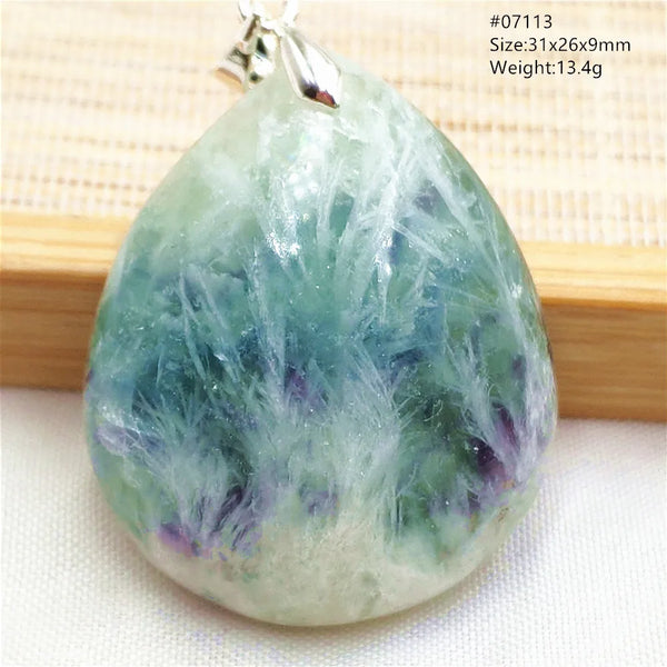 Green Feather Fluorite Pendant-ToShay.org