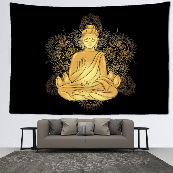 Golden Buddha Tapestry-ToShay.org