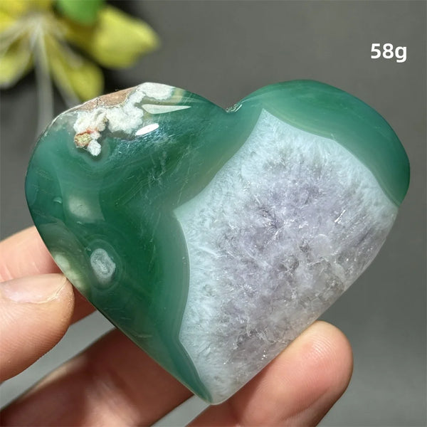 Green Cherry Agate Heart-ToShay.org