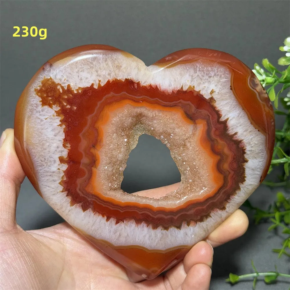Red Agate Geode Heart-ToShay.org