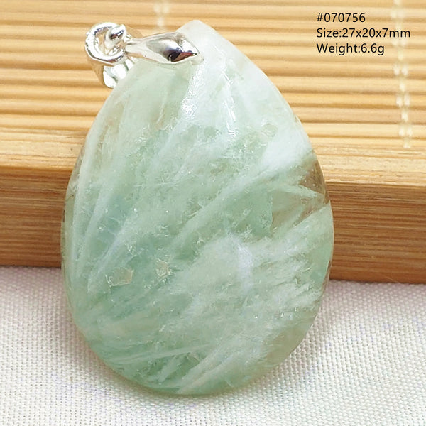Green Feather Fluorite Pendant-ToShay.org