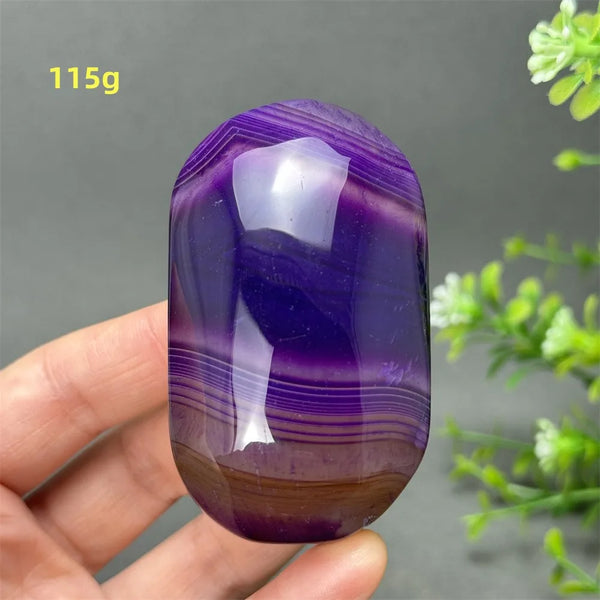 Purple Agate Palm Stone-ToShay.org