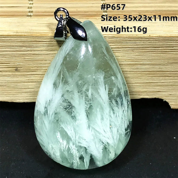 Green Feather Fluorite Pendant-ToShay.org