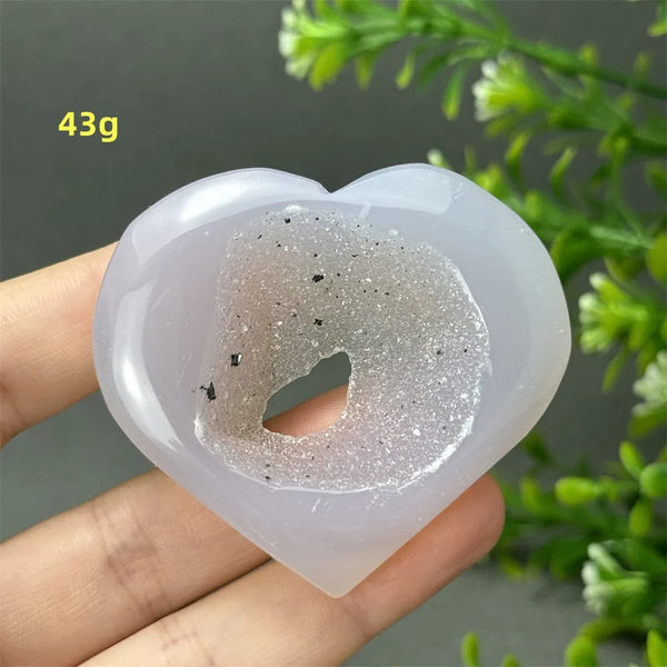 Grey Agate Geode Heart-ToShay.org