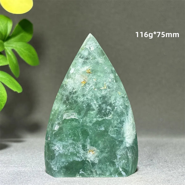 Green Feather Fluorite Torch-ToShay.org
