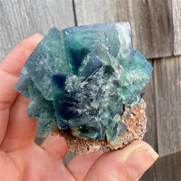 Green Fluorite Crystal Cluster-ToShay.org