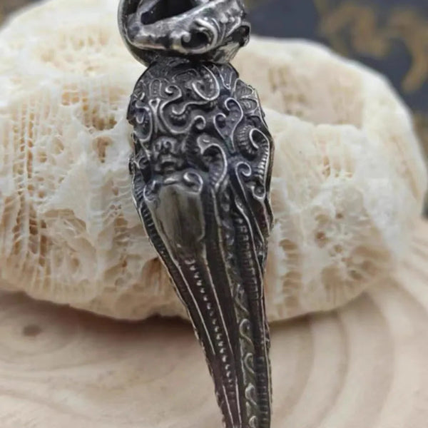 Silver Skull Bird Head Pendant-ToShay.org