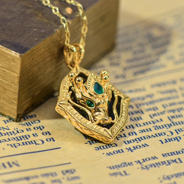 Gold Dragon Head Pendant-ToShay.org