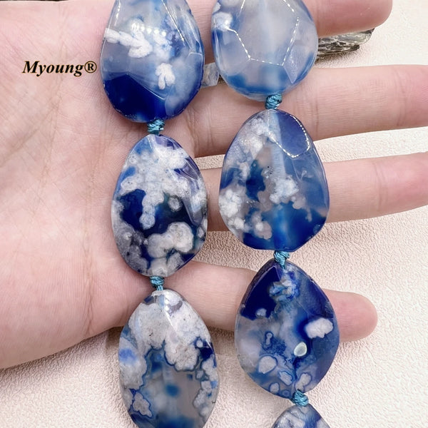 Blue Sakura Agate Beads-ToShay.org