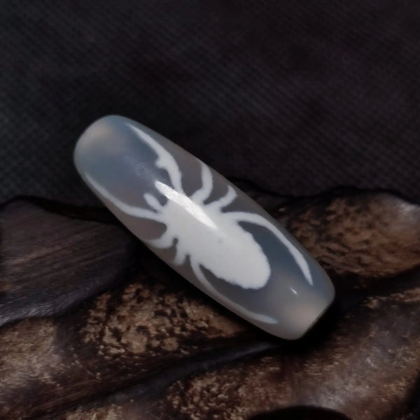 Grey Jade Agate Dzi Beads-ToShay.org