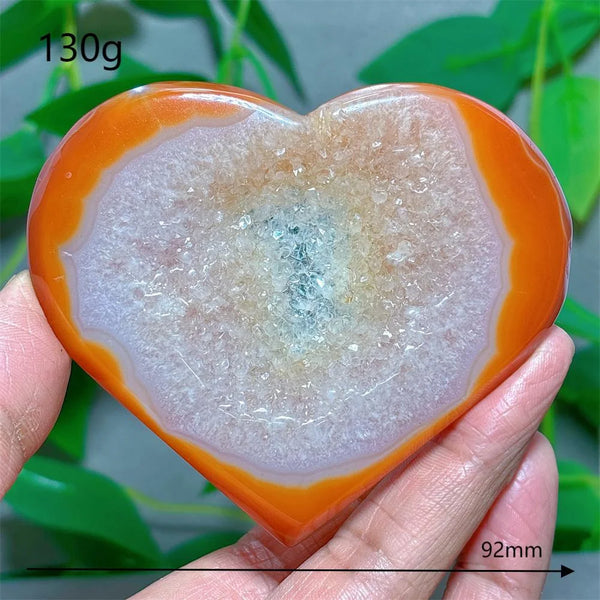 Orange Carnelian Druzy Heart-ToShay.org