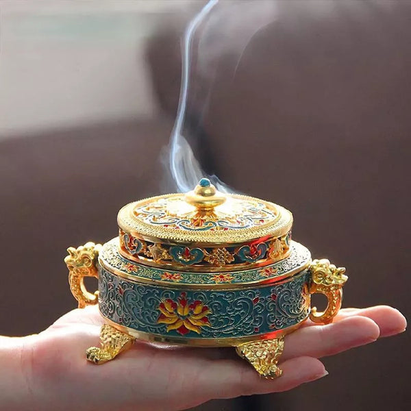 Enamel Lotus Incense Burner-ToShay.org