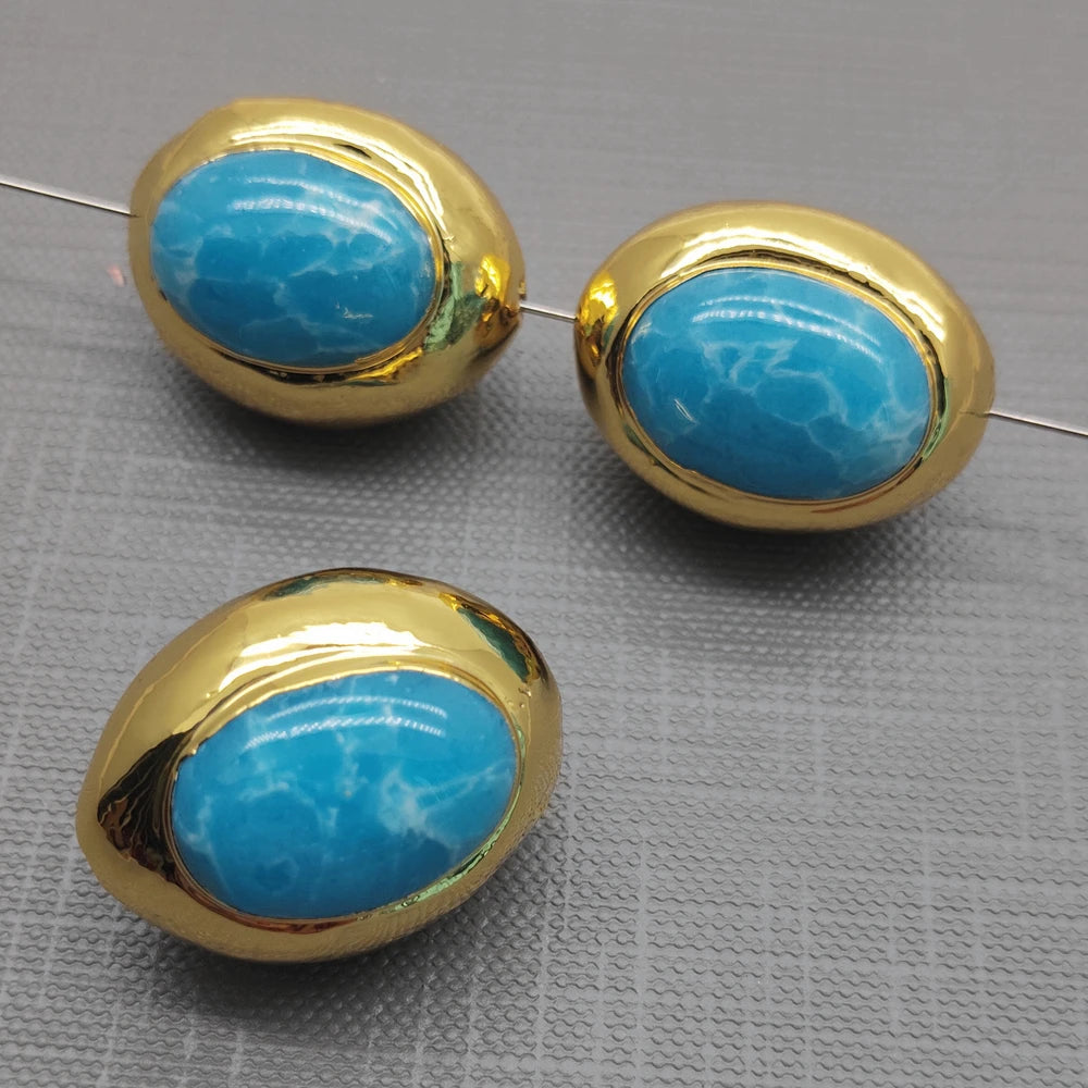 Blue Jade Bezel Beads-ToShay.org