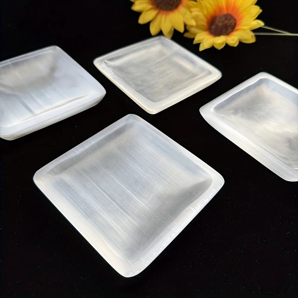 White Selenite Plate-ToShay.org