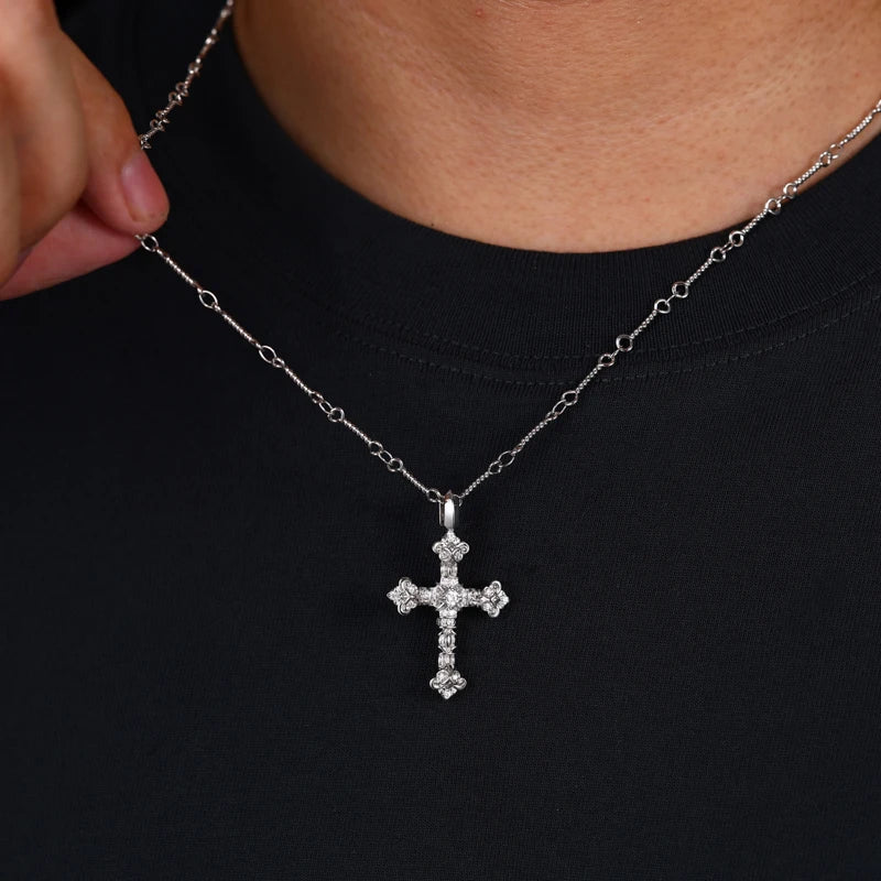Silver Cross Pendant Necklace-ToShay.org
