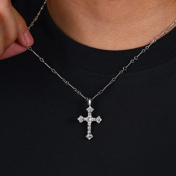 Silver Cross Pendant Necklace-ToShay.org