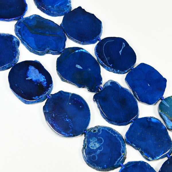 Blue Agate Slice Beads-ToShay.org