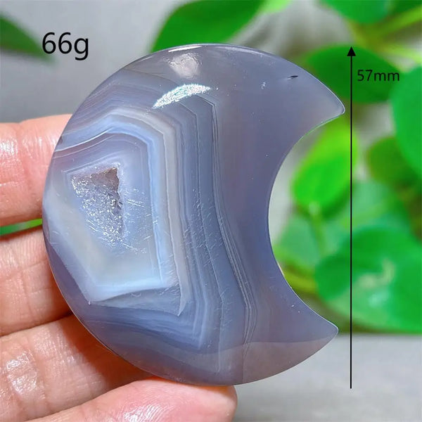 Grey Agate Silk Druzy Moon-ToShay.org
