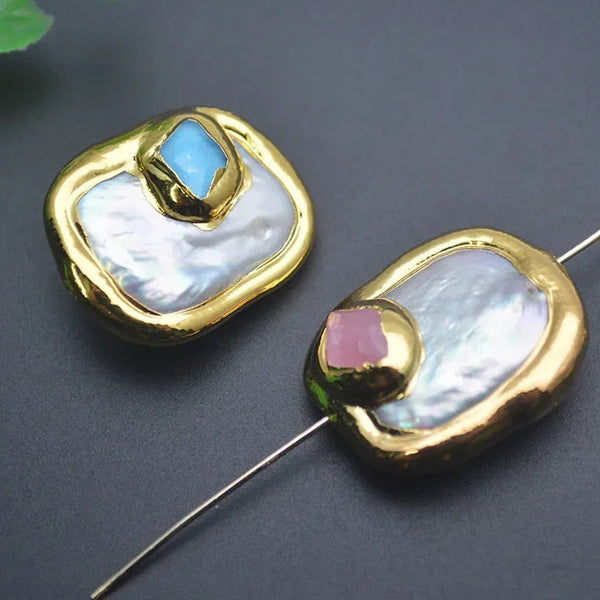 White Pearl Square Beads-ToShay.org