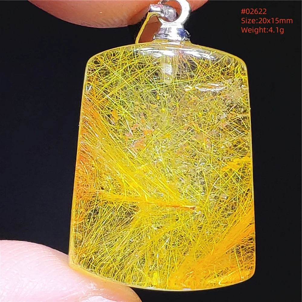 Gold Rutilated Quartz Pendant-ToShay.org