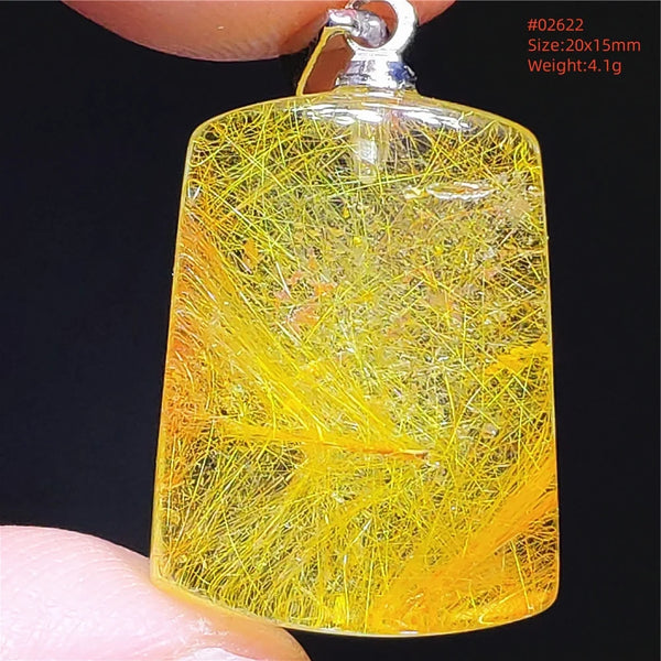 Gold Rutilated Quartz Pendant-ToShay.org