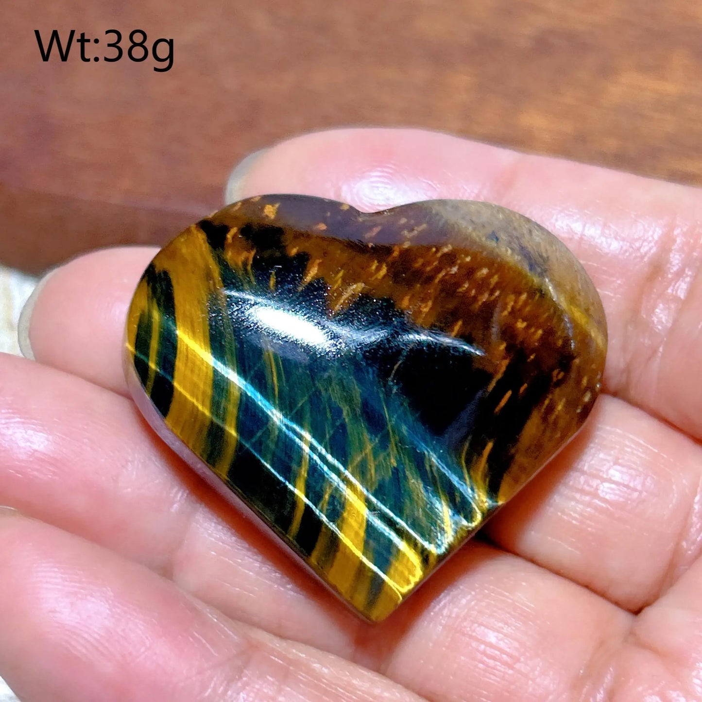 Yellow Blue Tiger Eye Heart-ToShay.org