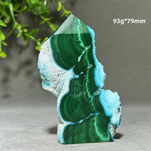 Blue Chrysocolla Malachite Point-ToShay.org