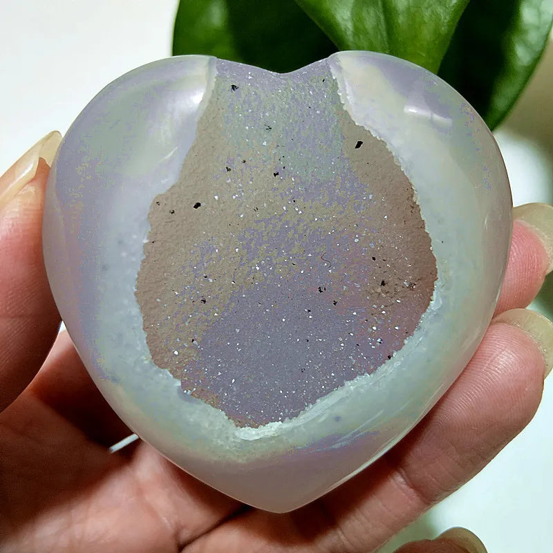 Grey Drusy Agate Heart-ToShay.org
