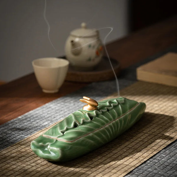 Lotus Leaf Incense Burner-ToShay.org