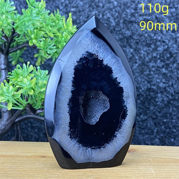 Black Agate Geode Torch-ToShay.org