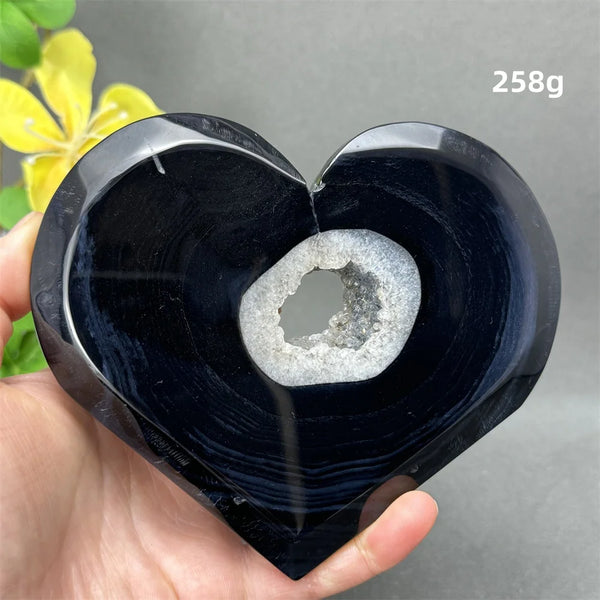 Black Agate Crystal Heart-ToShay.org