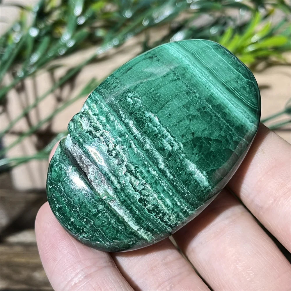 Green Malachite Palm Stone-ToShay.org