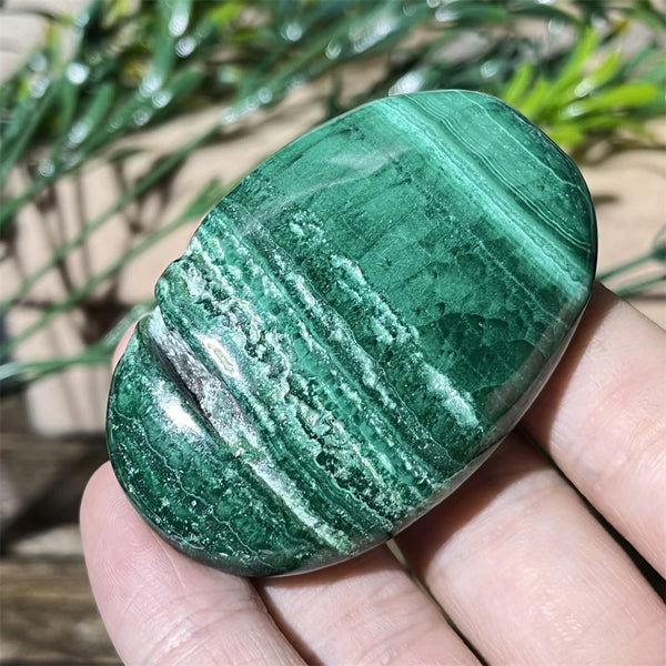 Green Malachite Palm Stone-ToShay.org