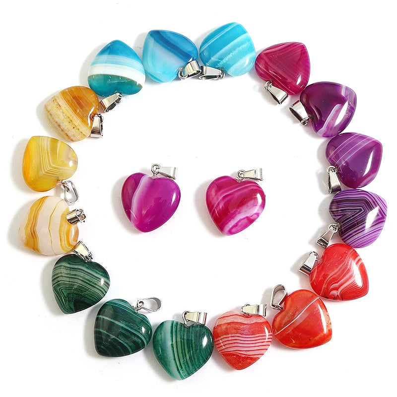 Mixed Stripe Agate Hearts-ToShay.org